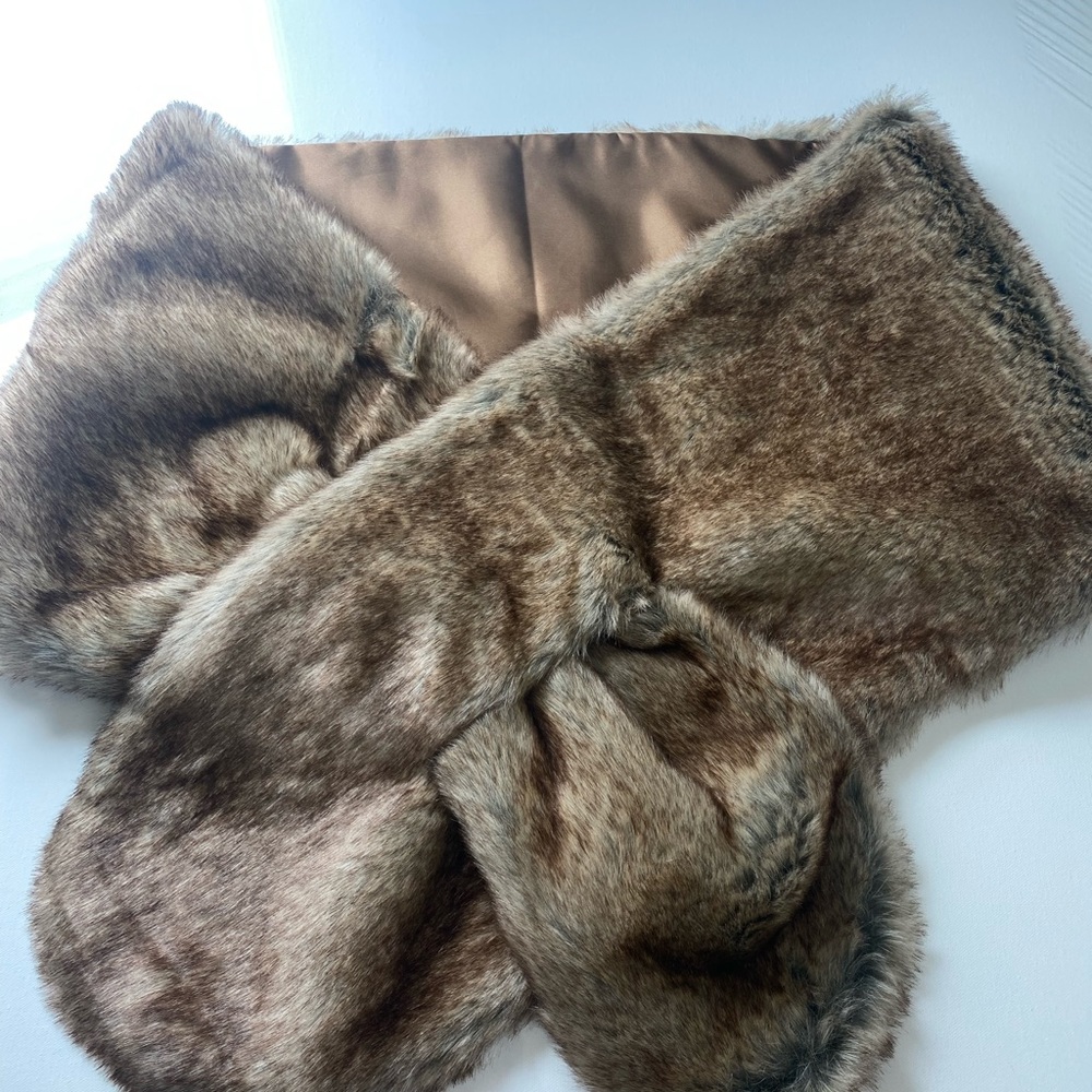 Faux Fur Wrap- elegant wrap for chilly weather. Medium